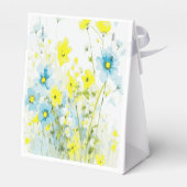 Ballotins Poppies rustiques simples bleues jaunes aquarelles (Arrière)