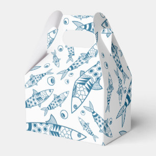 Ballotins Portugais Lisbonne Sardines Motif Azulejos Blanc