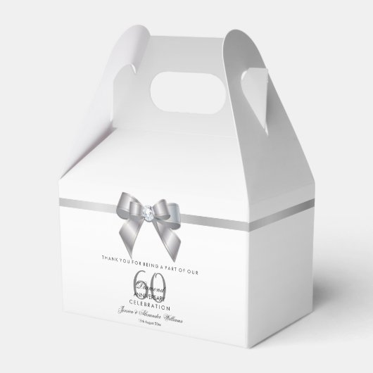 Ballotins Posh Gem Bow & Ribbon 60e anniversaire de Mariage (Verso)