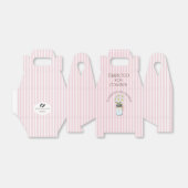 Ballotins Pot Mason à rayures roses avec Baby shower de fleu (Déplié)