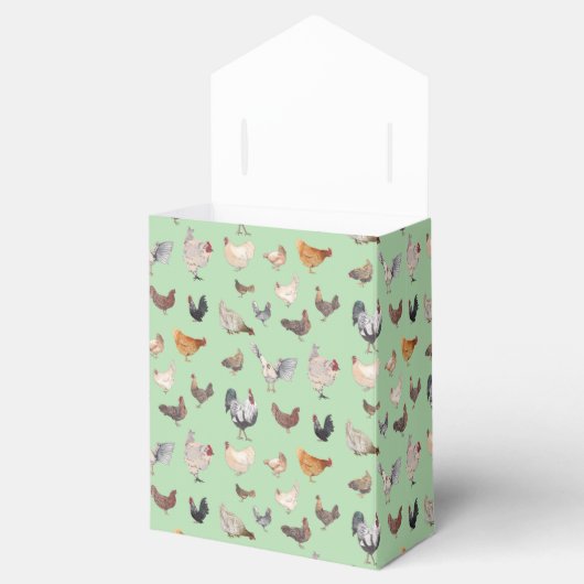 Ballotins Poulet Motif heureux sur vert doux (Ouvert)