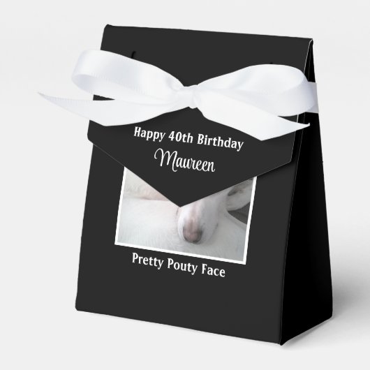 Ballotins Pouty Face mignon Chien 2 Photos 40e anniversaire (Verso)