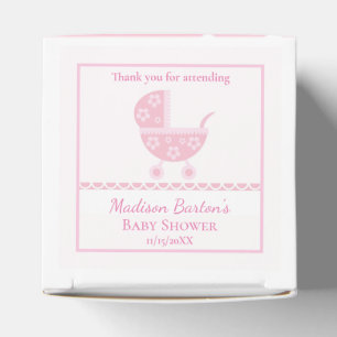 Ballotins Pram rose et empreintes Baby shower fille mignonne