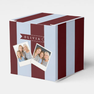 Ballotins Pré-personnalisé marron bleu cabane rayé