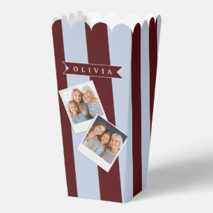 Ballotins Pré-personnalisé Marron Bleu Rayure Cabane Preppy