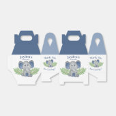 Ballotins Premier anniversaire Merci garçon bleu éléphant Ju (Déplié)