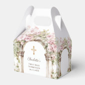 Ballotins Première communion Arceau de fleurs roses (Arrière)