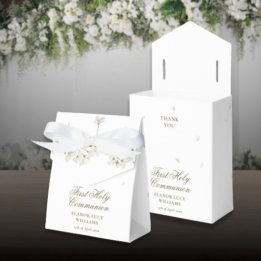 Ballotins Première communion blanche Fleur florale