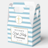 Ballotins Première communion bleu rayé or (Ouvert)