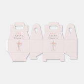 Ballotins Première Communion croix florale rose (Déplié)