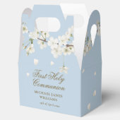 Ballotins Première Communion Florale Blanc Fleur Bleu (Ouvert)