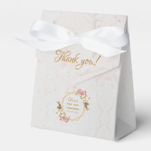 Ballotins Première Communion Marbre Or Orchidées Floral Girl