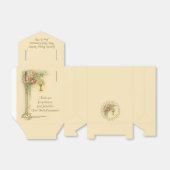 Ballotins Première Sainte Communion Chalice Hôte Fleurs Rose (Déplié)