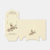 Ballotins Première Sainte Communion Chalice Hôte Fleurs Rose (Déplié)