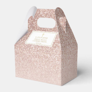 Ballotins Première Sainte Communion Élégante Paillettes Rose