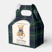 Ballotins Preppy Blue Bow Teddy Bear Tartan Birthday  (Arrière)