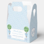 Ballotins Preppy Boxwood Topiary Monogramme Bleu Vert Mariag (Ouvert)