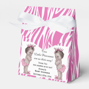 Ballotins Princess Twins Baby shower rose Zebra
