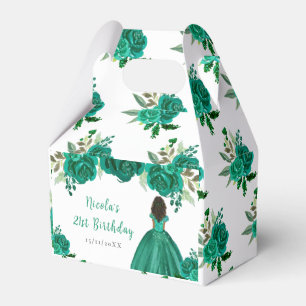 Ballotins Princesse à peau foncée Fête d'anniversaire floral