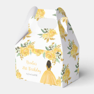 Ballotins Princesse à peau foncée Fête d'anniversaire floral