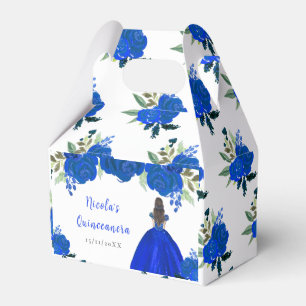Ballotins Princesse aux Cheveux Bruns Quinceanera Floral Ble
