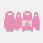 Ballotins princesse château rose anniversaire faveurs boîte (Déplié)