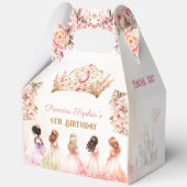 Ballotins Princesse Couronne rose or Floral Anniversaire Gra (Recto)