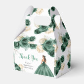 Ballotins Princesse en Robe Vert foncé Quinceanera Merci (Arrière)