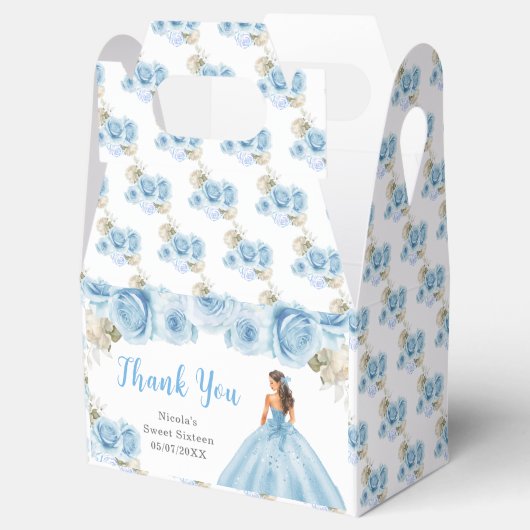 Ballotins Princesse en Sweet sixteen bleu Merci (Ouvert)