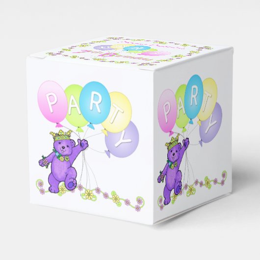 Ballotins Princesse Teddy Bear 7e fête d'anniversaire Custom (Verso)