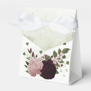 Ballotins prune rose bordeaux fleurs verdure mariage