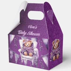 Ballotins Purple Adorable Teddy Bear Baby shower fille