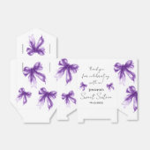 Ballotins Purple Bow Coquette Script Sweet 16 Thank You  (Déplié)