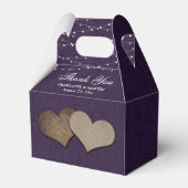 Ballotins Purple Burlap Mariage de coeur Merci (Arrière)