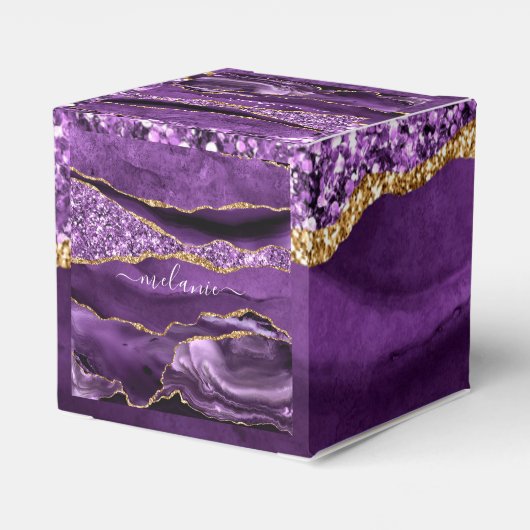 Ballotins Purple Gold Parties scintillant Nom personnalisé B (Arrière)