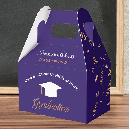 Ballotins Purple Graduation Gold Streamers Custom Party