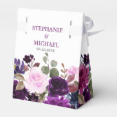 Ballotins Purple Lavender Floral Boho Wedding Boîte Favor (Arrière)