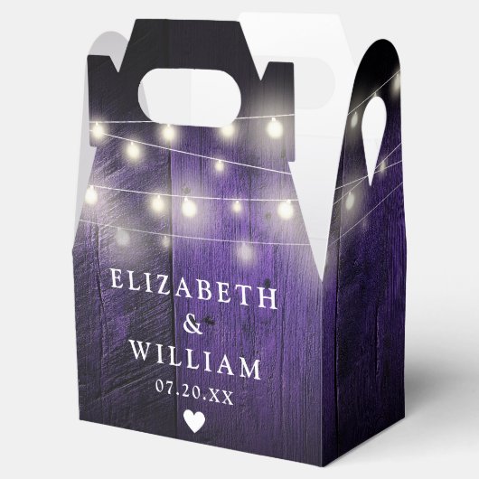 Ballotins Purple Rustique Chaîne Lumières Barre Mariage en b (Ouvert)