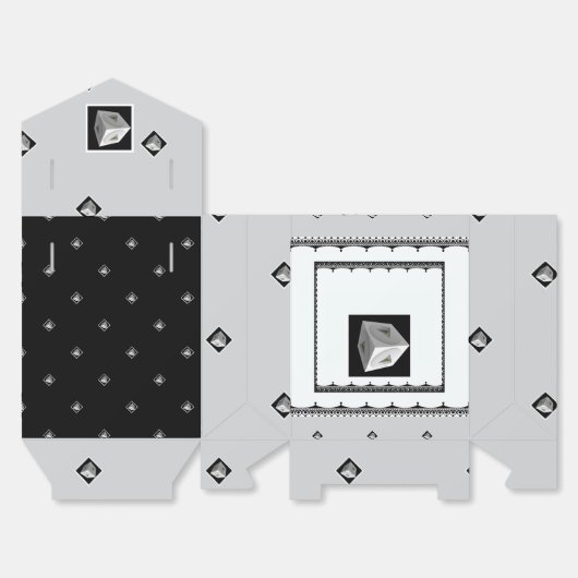 Ballotins Pyramide Cube noir blanc gris (Déplié)