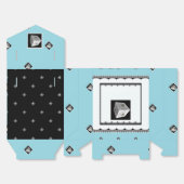 Ballotins Pyramide Cube noir blanc Pastel bleu (Déplié)