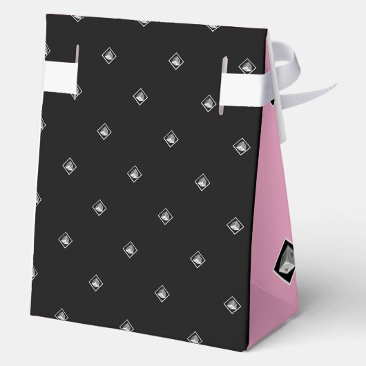 Ballotins Pyramide Cube noir blanc rose (Verso)