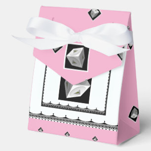 Ballotins Pyramide Cube noir blanc rose
