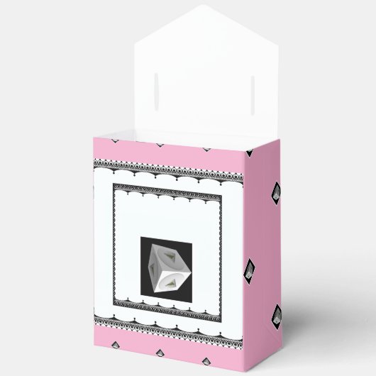 Ballotins Pyramide Cube noir blanc rose (Ouvrir)