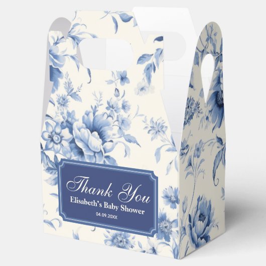 Ballotins Quelque Chose De Bleu Floral French Toile Chinoise (Ouvert)