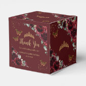 Ballotins Quinceanera d'or floral de Bourgogne 15 16 XV Mini (Arrière)