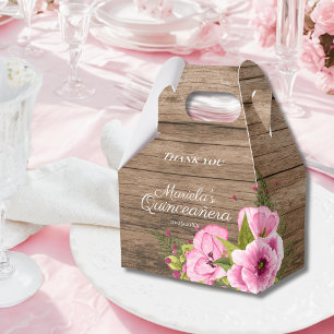 Ballotins Quinceañera Fleurs de Coquelicot Rose Rustique