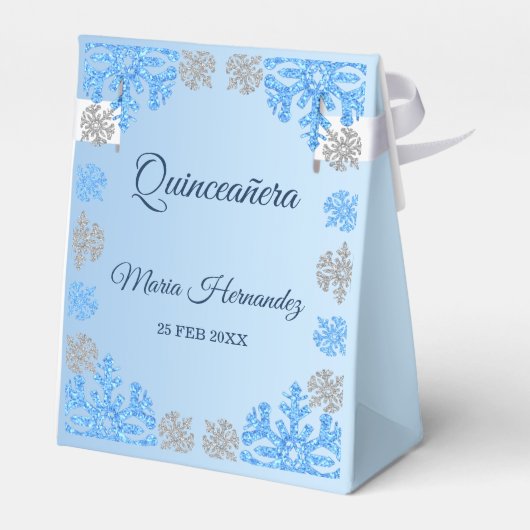 Ballotins Quinceañera Ice Blue Silver Winter Snowflake (Arrière)