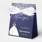 Ballotins Quinceanera marine bleu robe blanche (Verso)