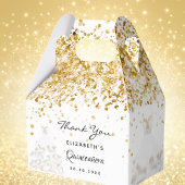 Ballotins Quinceanera robe blanche or merci