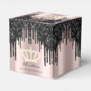 Ballotins Quinceañeras Sweet 16e Rose nuptiale Couronne noir